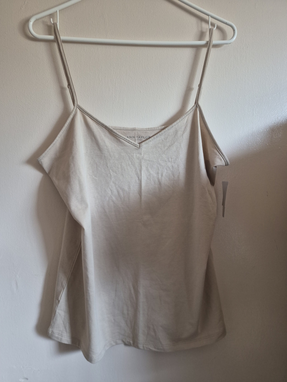 Ann Taylor Neutral Cream Spaghetti Strap V-Neck Camisole Size XL